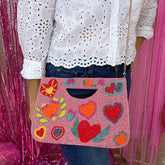 Winged heart purse